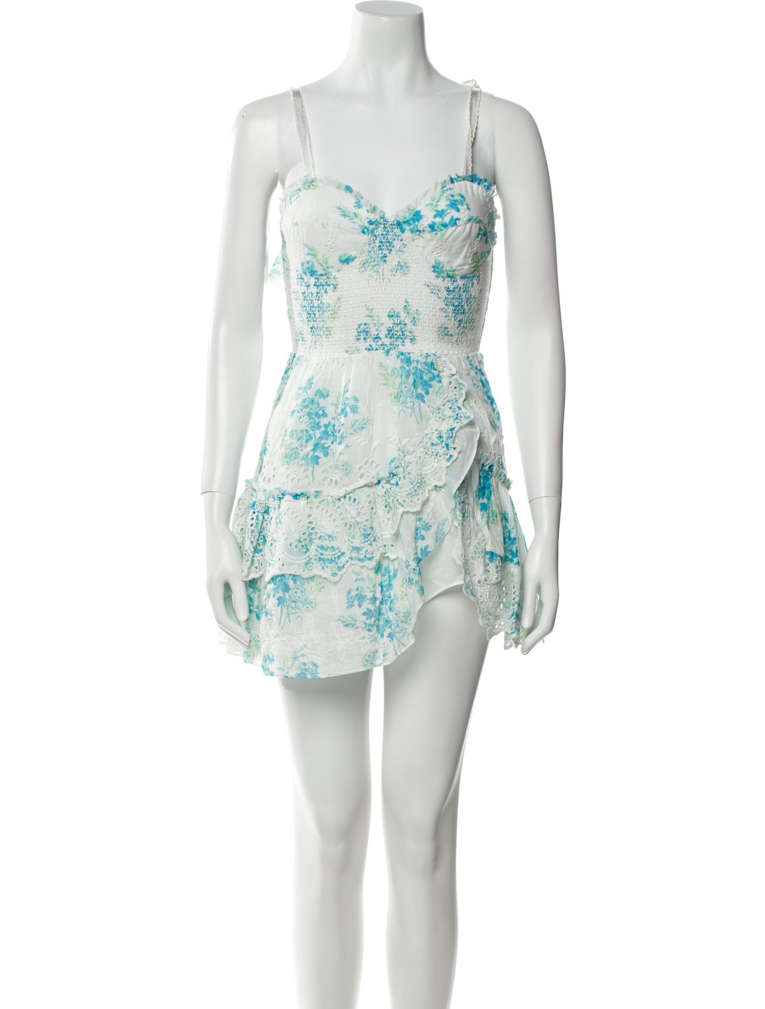 LoveShackFancy Floral Print Mini Dress