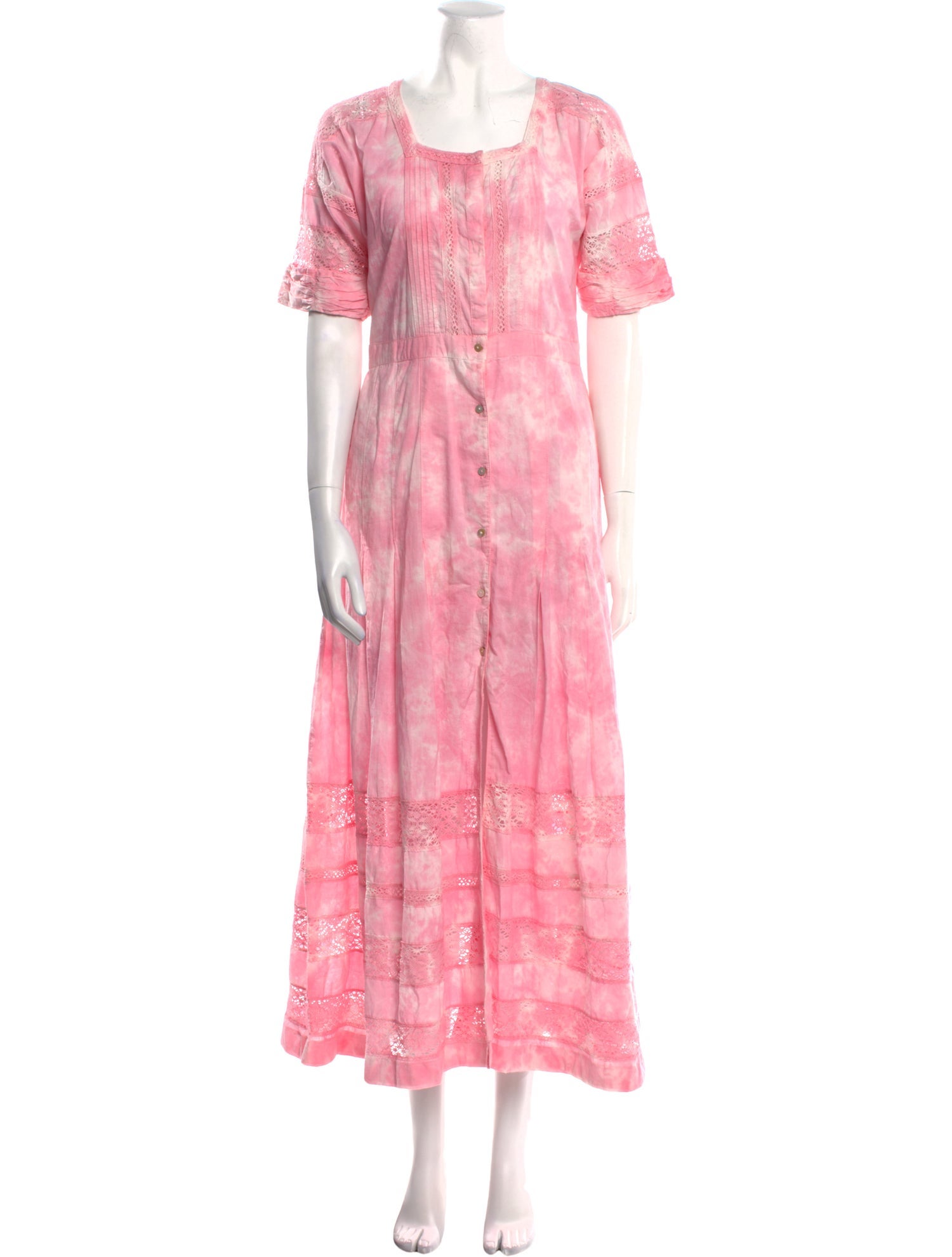 LoveShackFancy Tie-Dye Print Long Dress