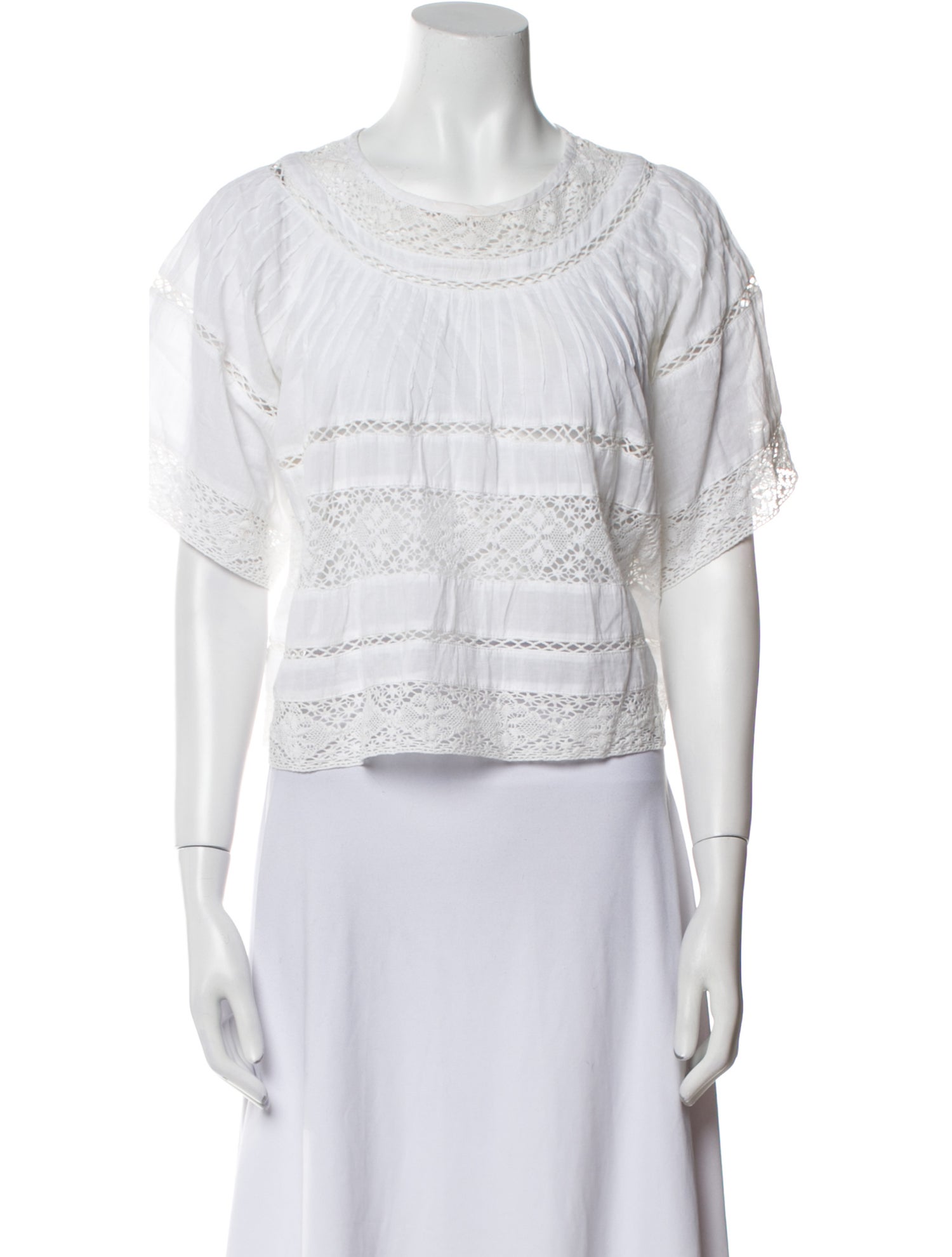 LoveShackFancy Short Sleeve Crop Top