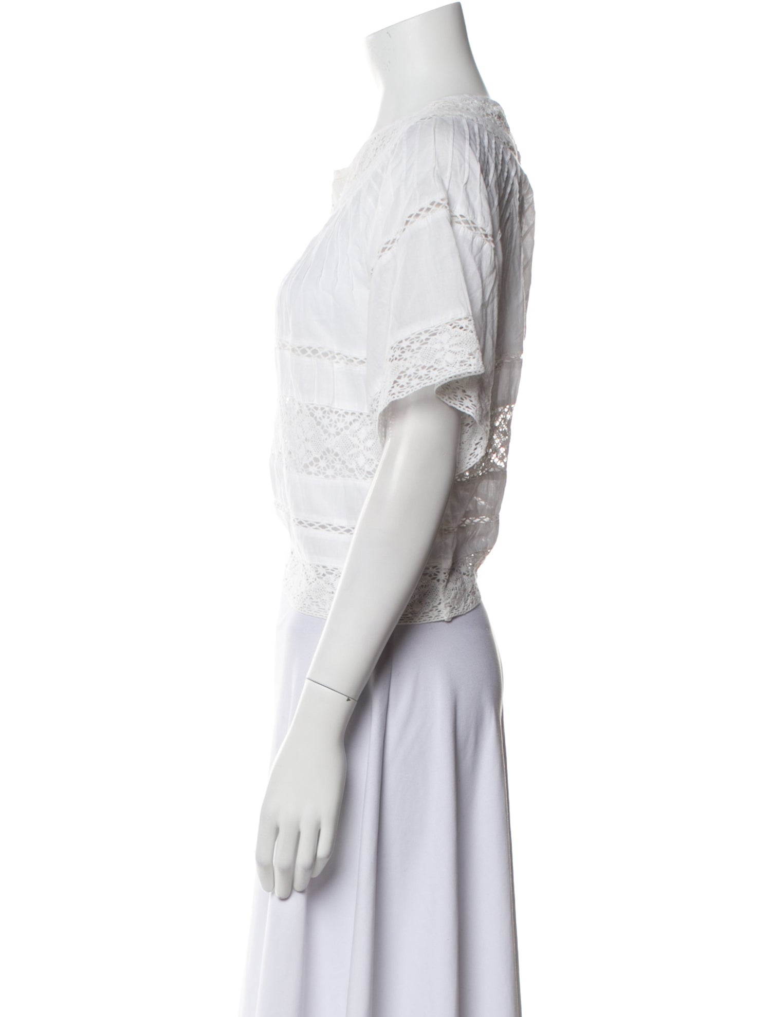 LoveShackFancy Short Sleeve Crop Top