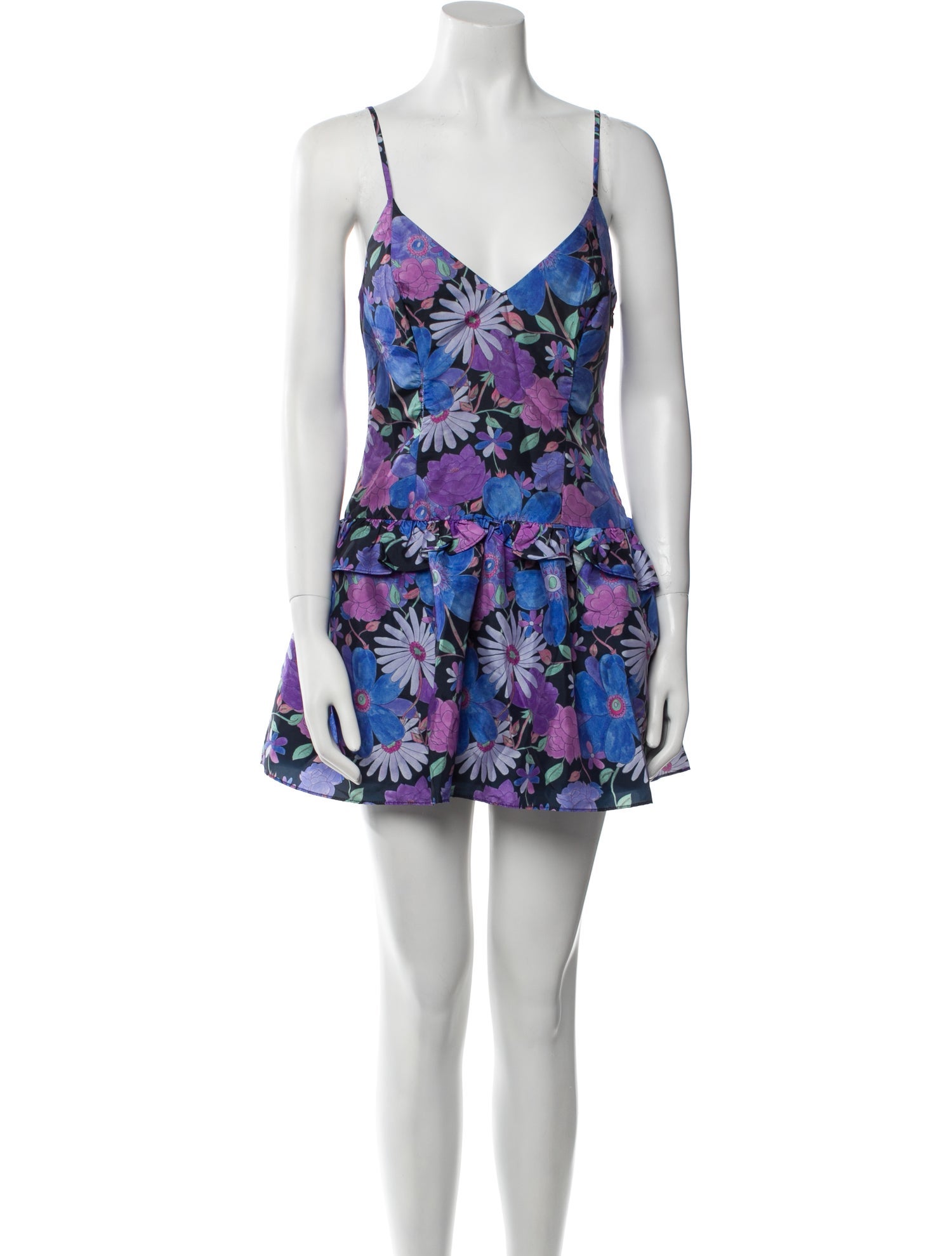 LoveShackFancy Floral Print Mini Dress