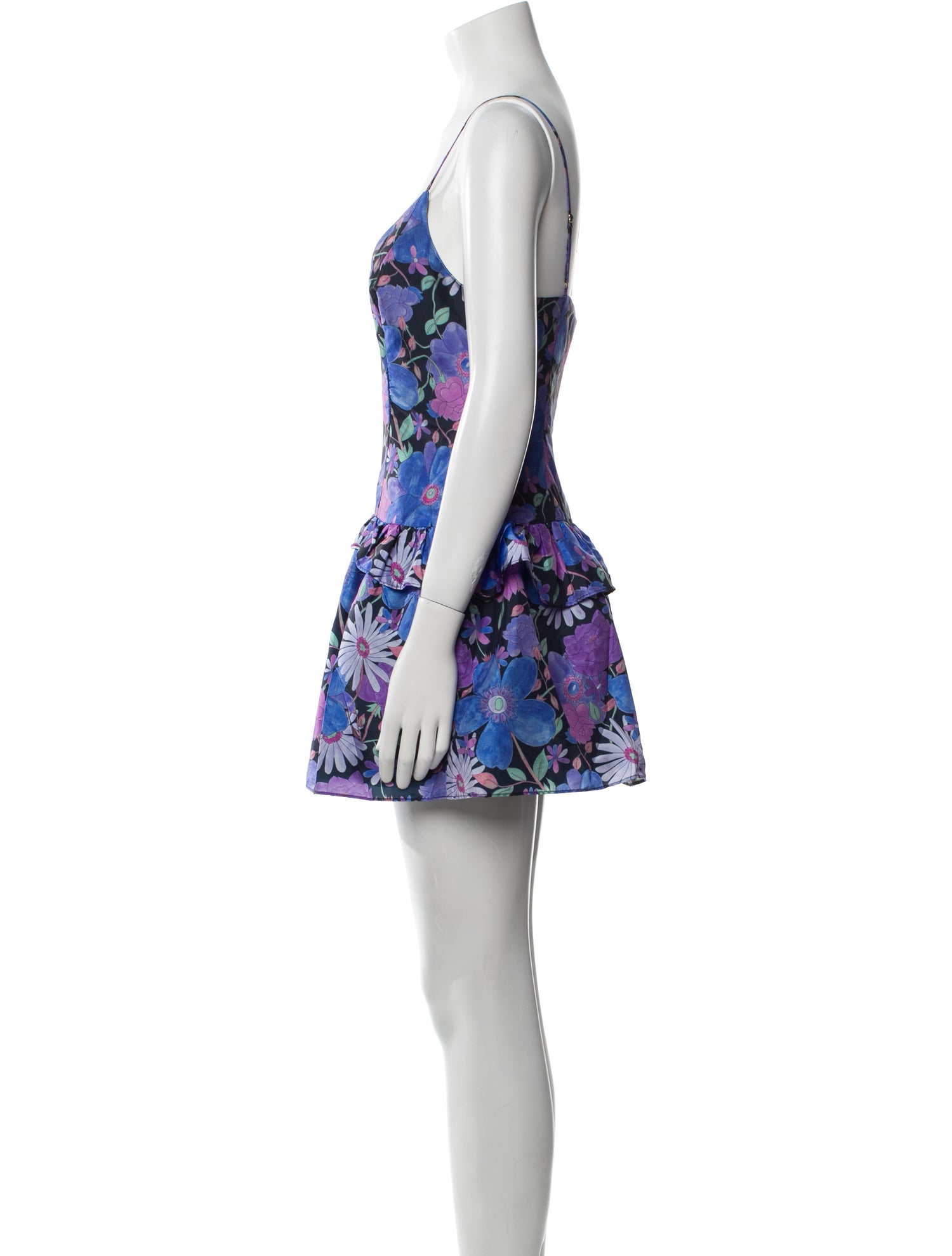 LoveShackFancy Floral Print Mini Dress