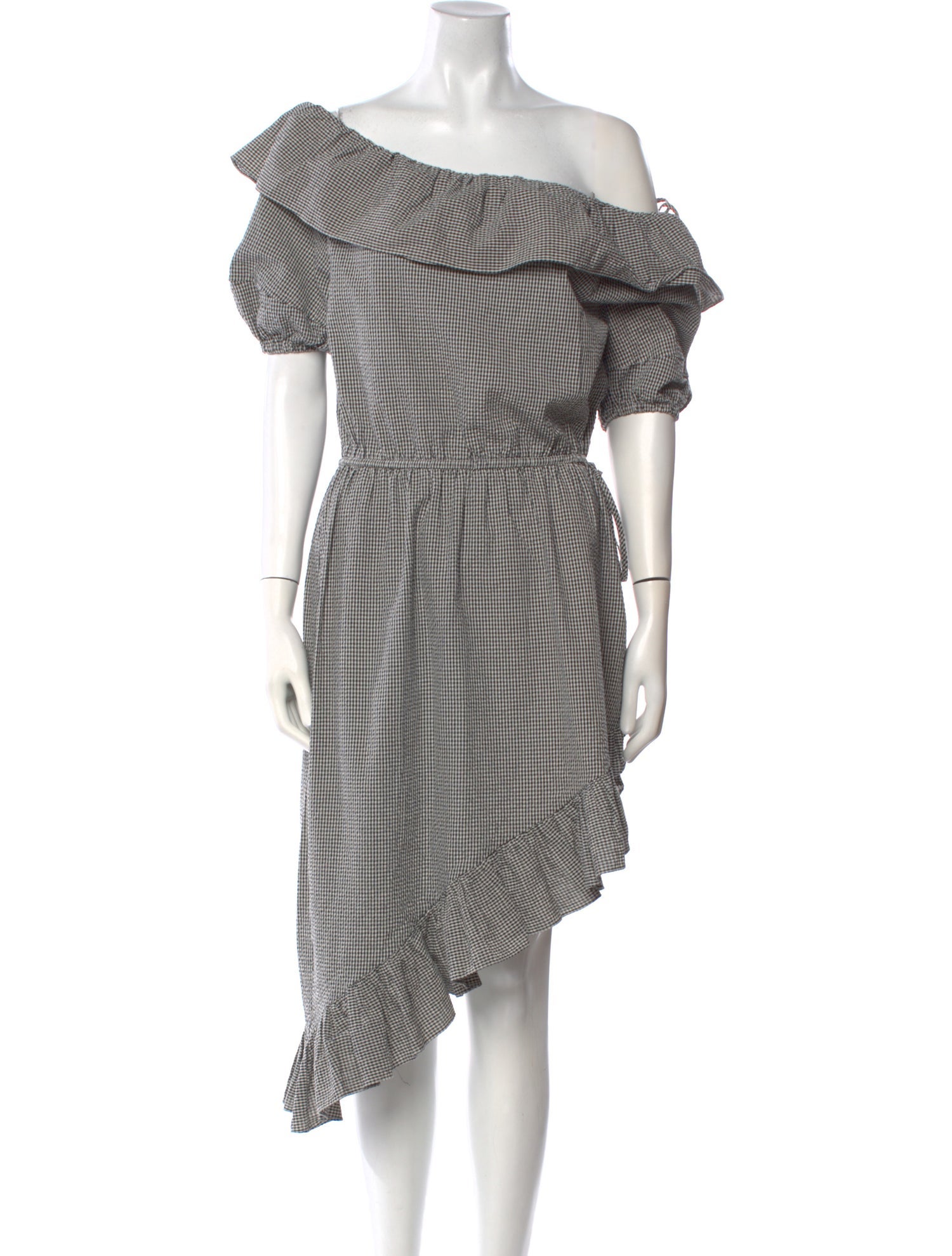 LoveShackFancy Plaid Print Midi Length Dress