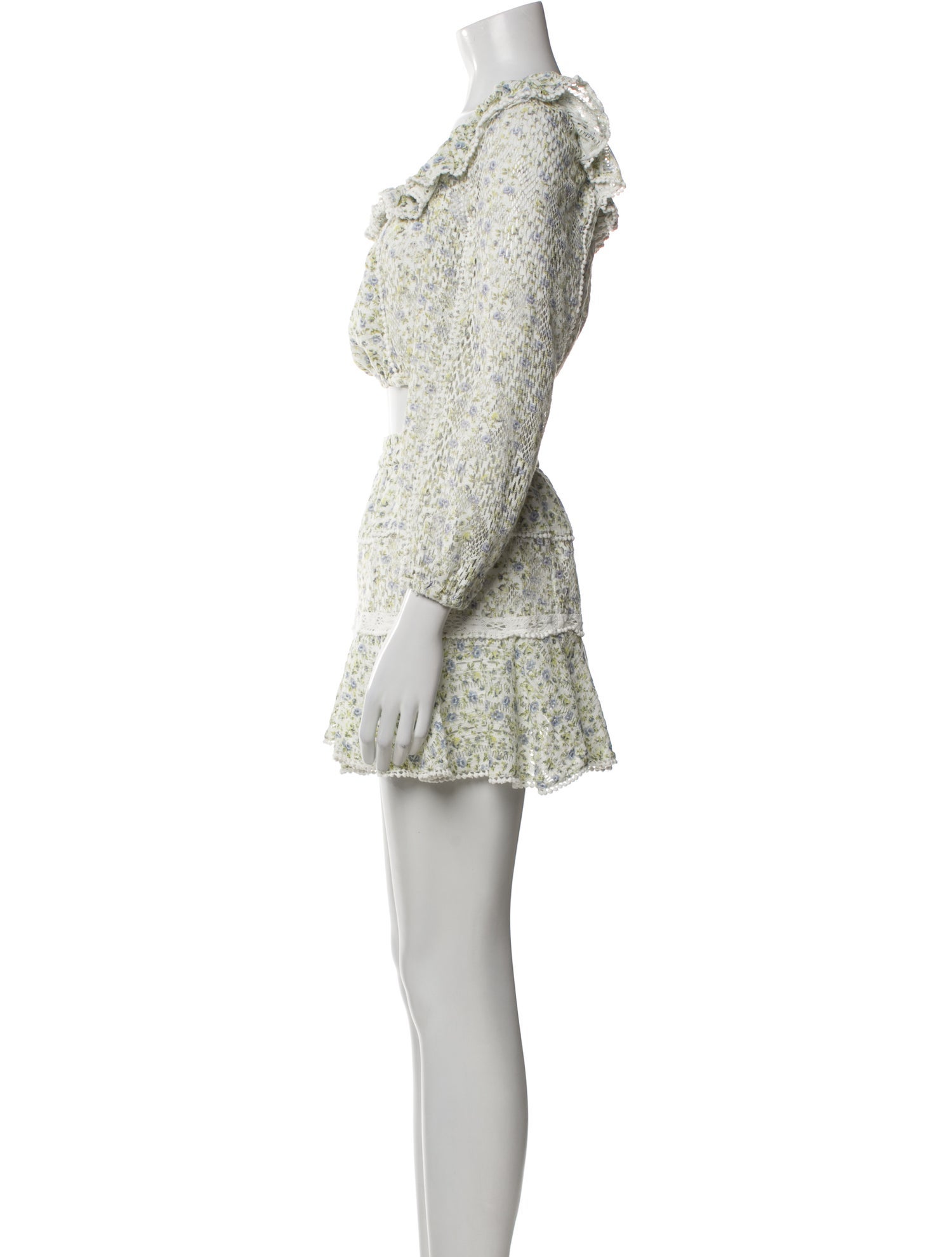 LoveShackFancy Printed Pom-Pom Embellishments Skirt Set