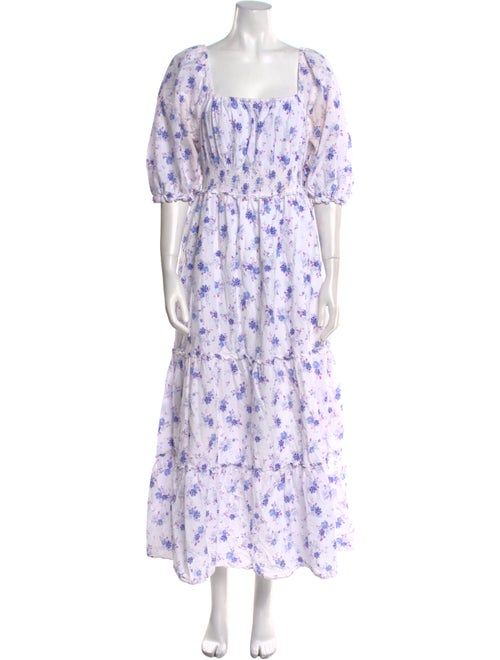 LoveShackFancy Floral Print Long Dress