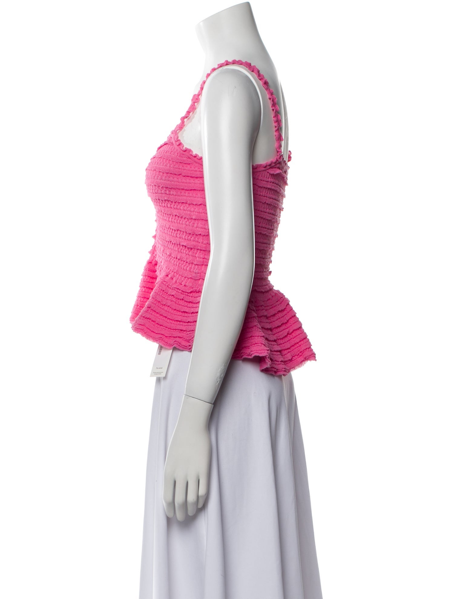 LoveShackFancy Square Neckline Sleeveless Crop Top