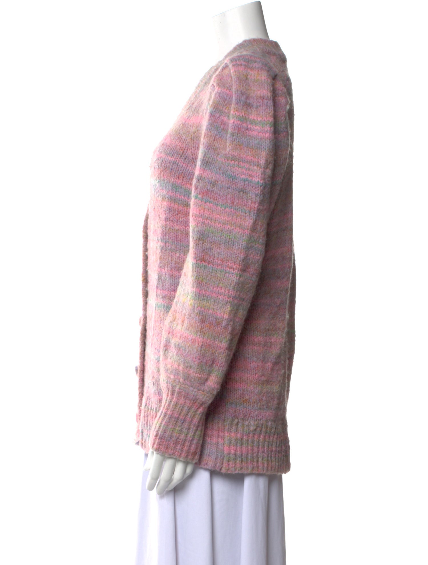 LoveShackFancy Striped V-Neck Sweater