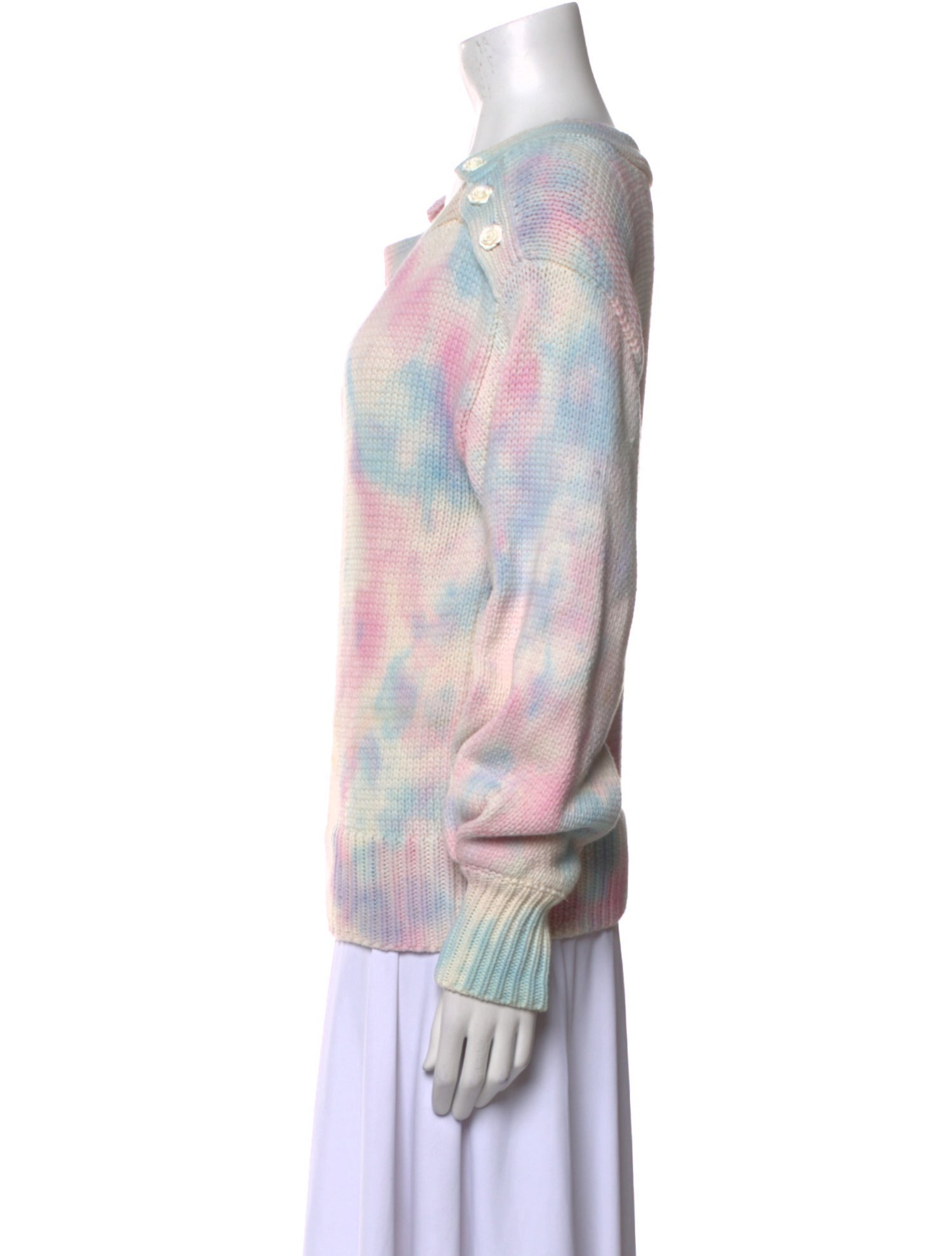 LoveShackFancy Tie-Dye Print Scoop Neck Sweater