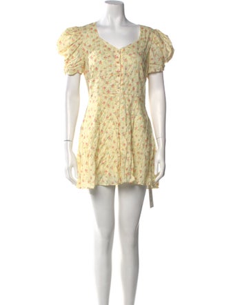 LoveShackFancy Floral Print Mini Dress