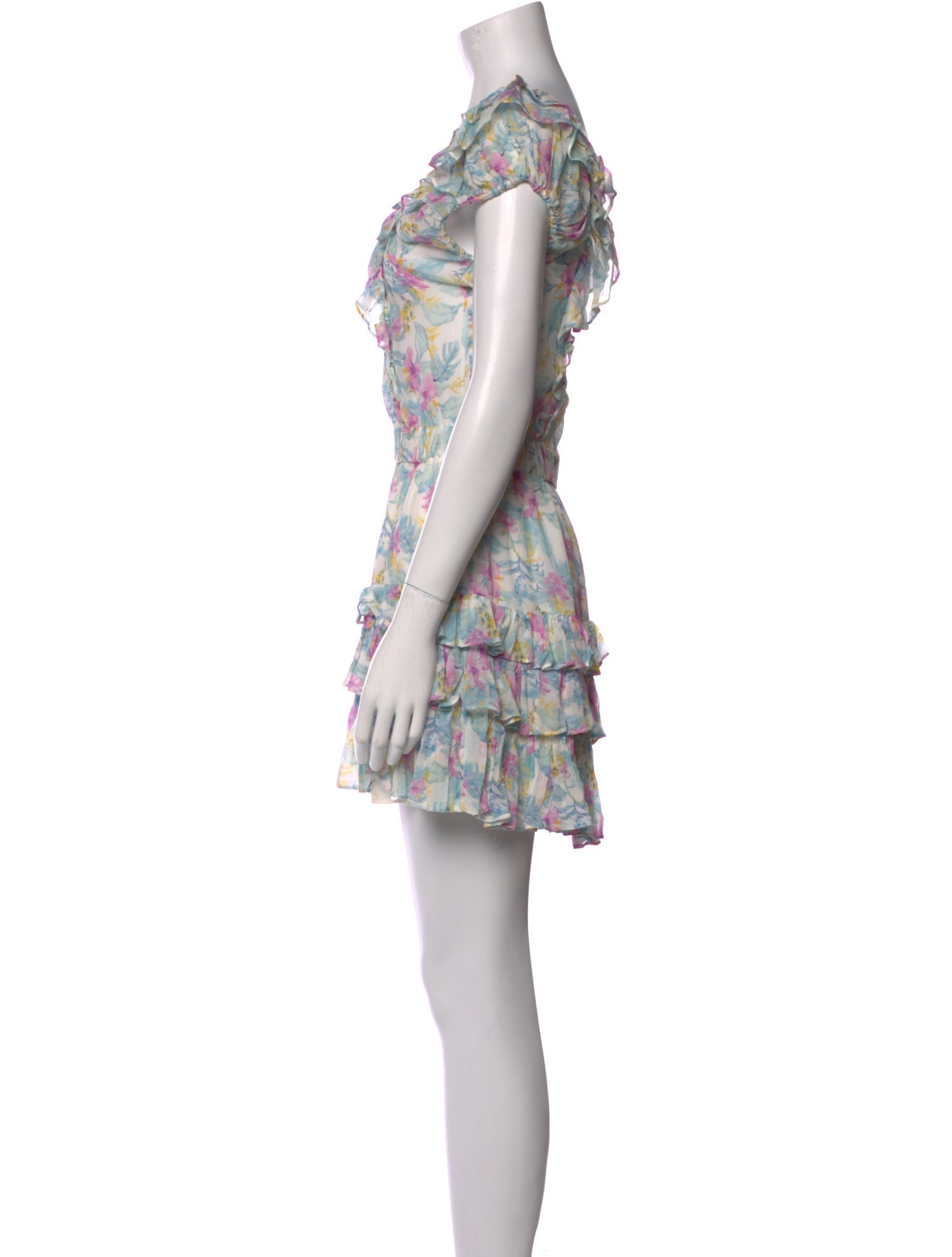 LoveShackFancy Floral Print Mini Dress