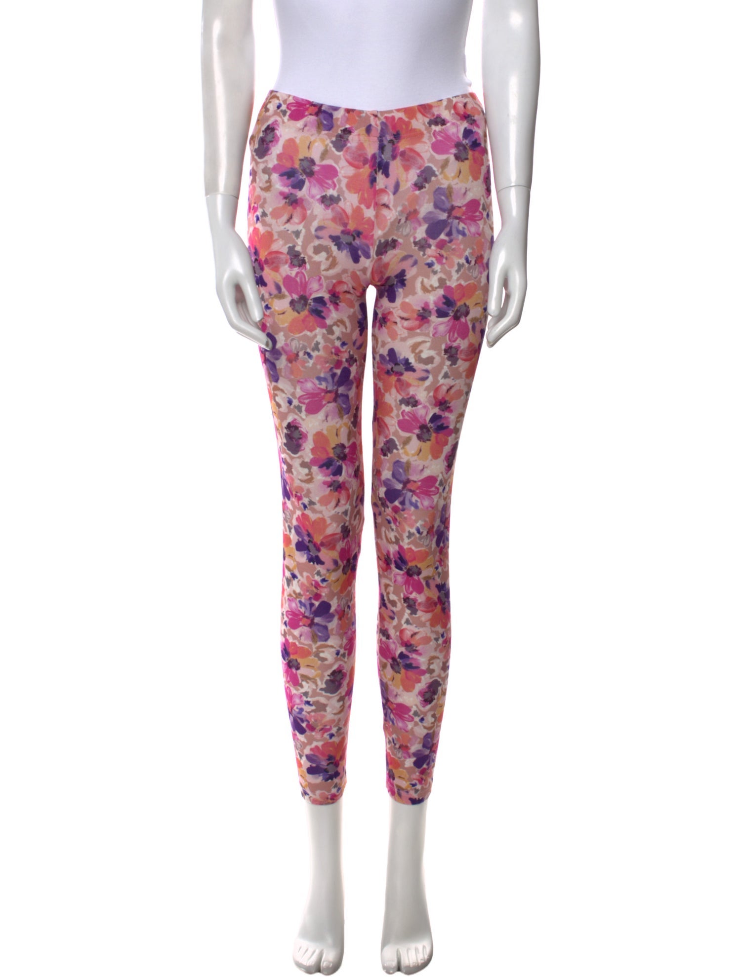 LoveShackFancy Floral Print Skinny Leg Pants