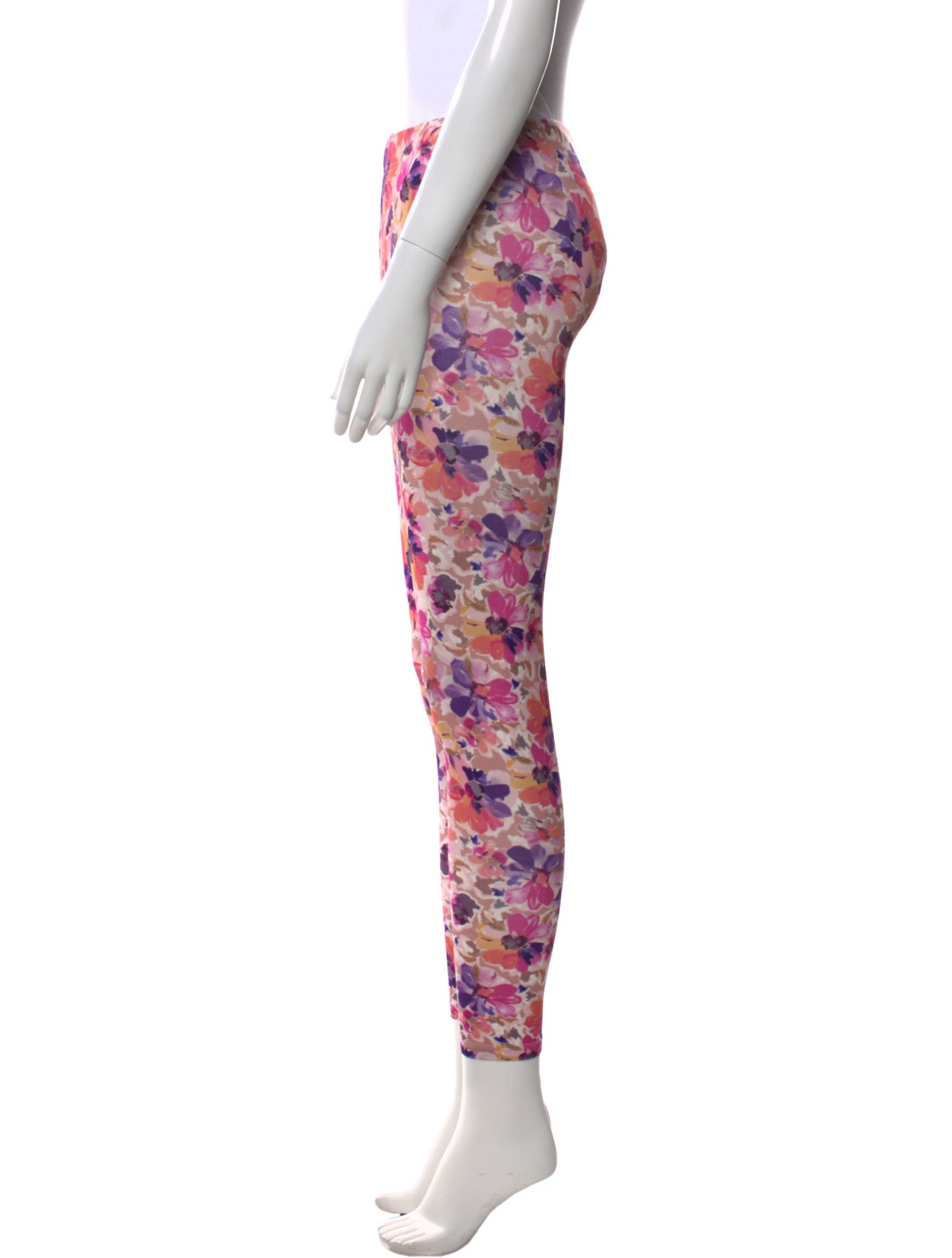 LoveShackFancy Floral Print Skinny Leg Pants