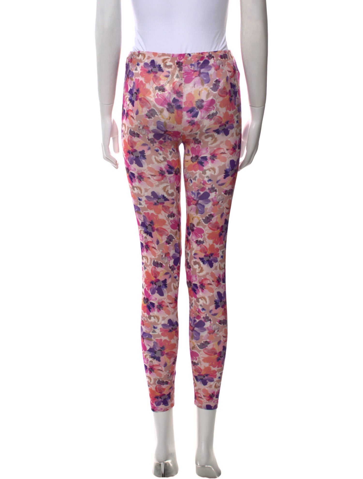 LoveShackFancy Floral Print Skinny Leg Pants