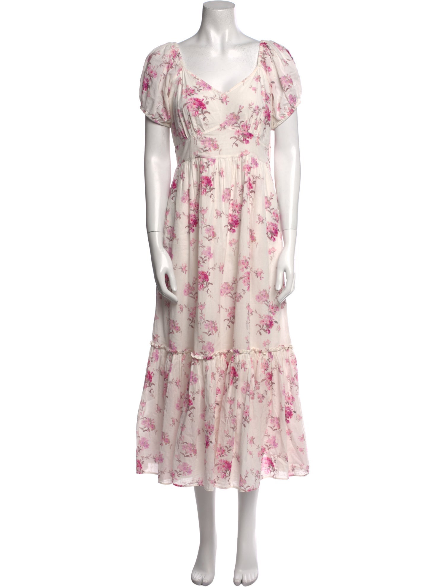 LoveShackFancy Floral Print Long Dress