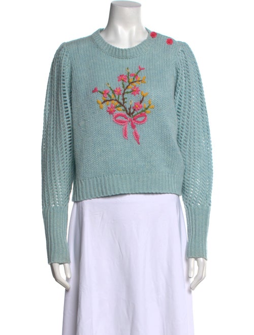 LoveShackFancy Lambswool Graphic Print Sweater