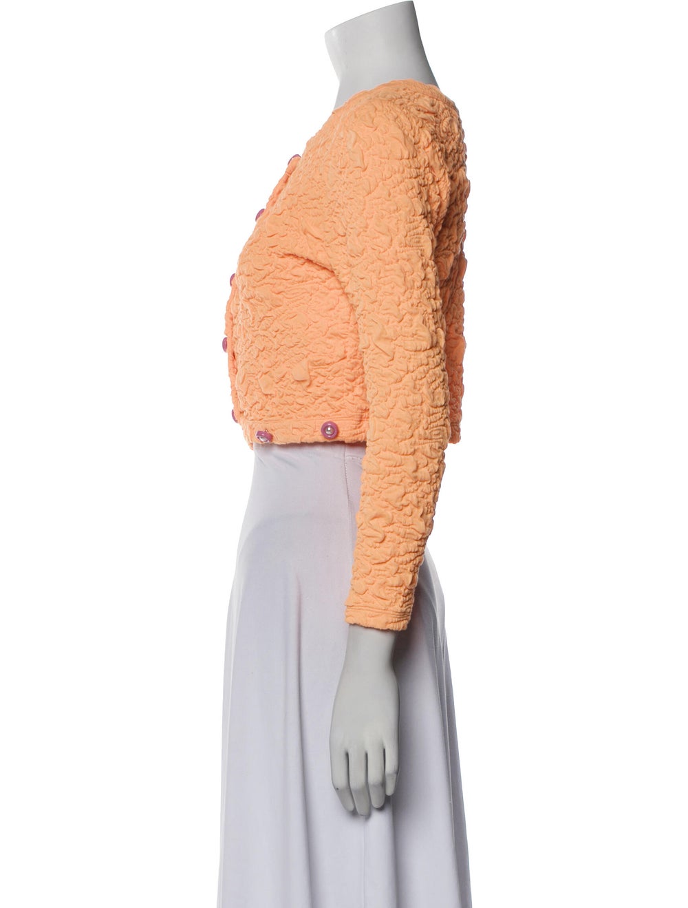 LoveShackFancy Evening Jacket Orange Collarless - image 2