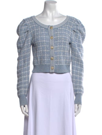 LoveShackFancy Plaid Print Scoop Neck Sweater