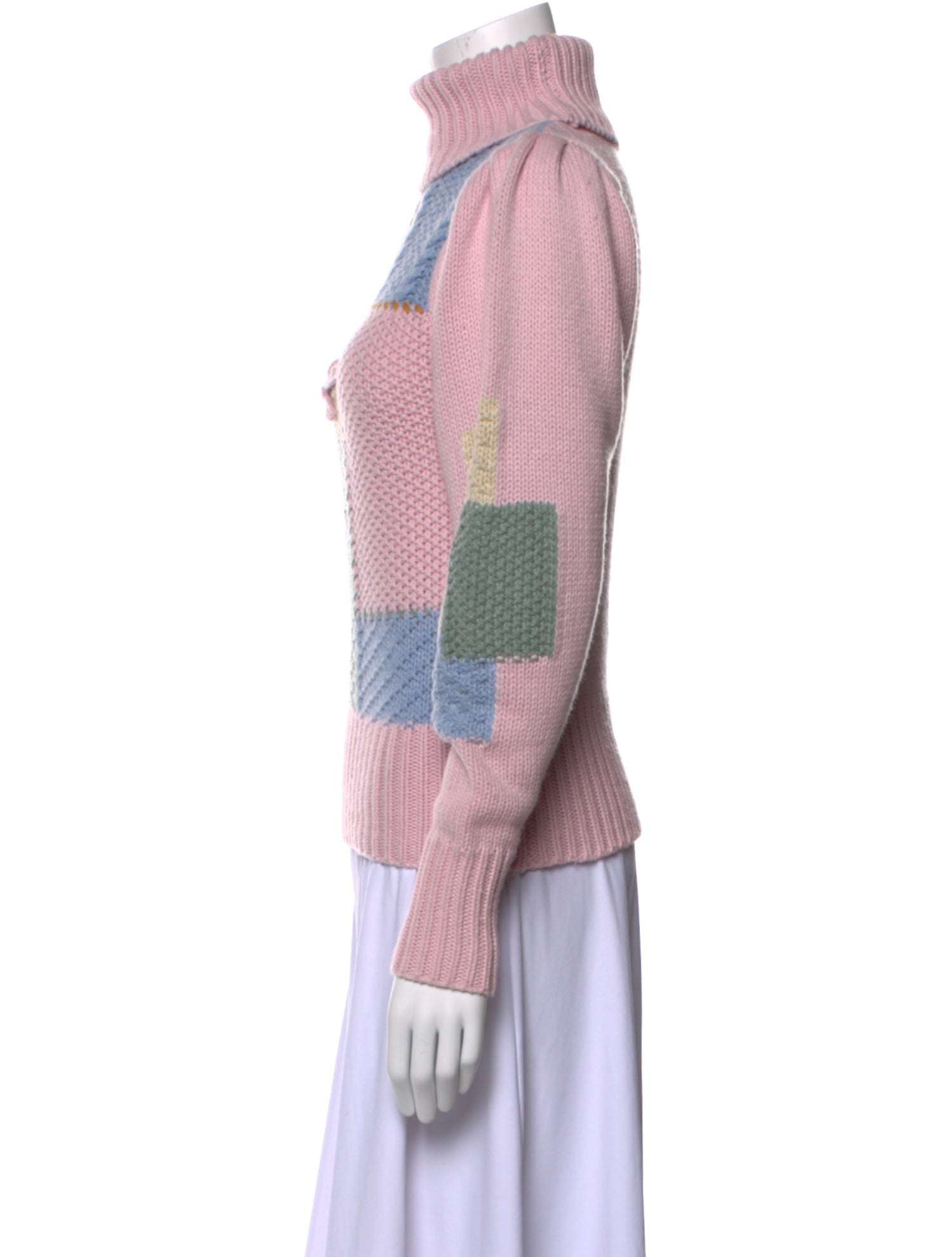 LoveShackFancy Nylon Colorblock Pattern Sweater