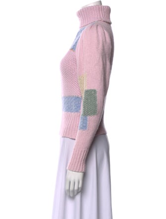 LoveShackFancy Nylon Colorblock Pattern Sweater