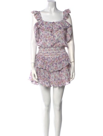 LoveShackFancy Floral Print Mini Dress