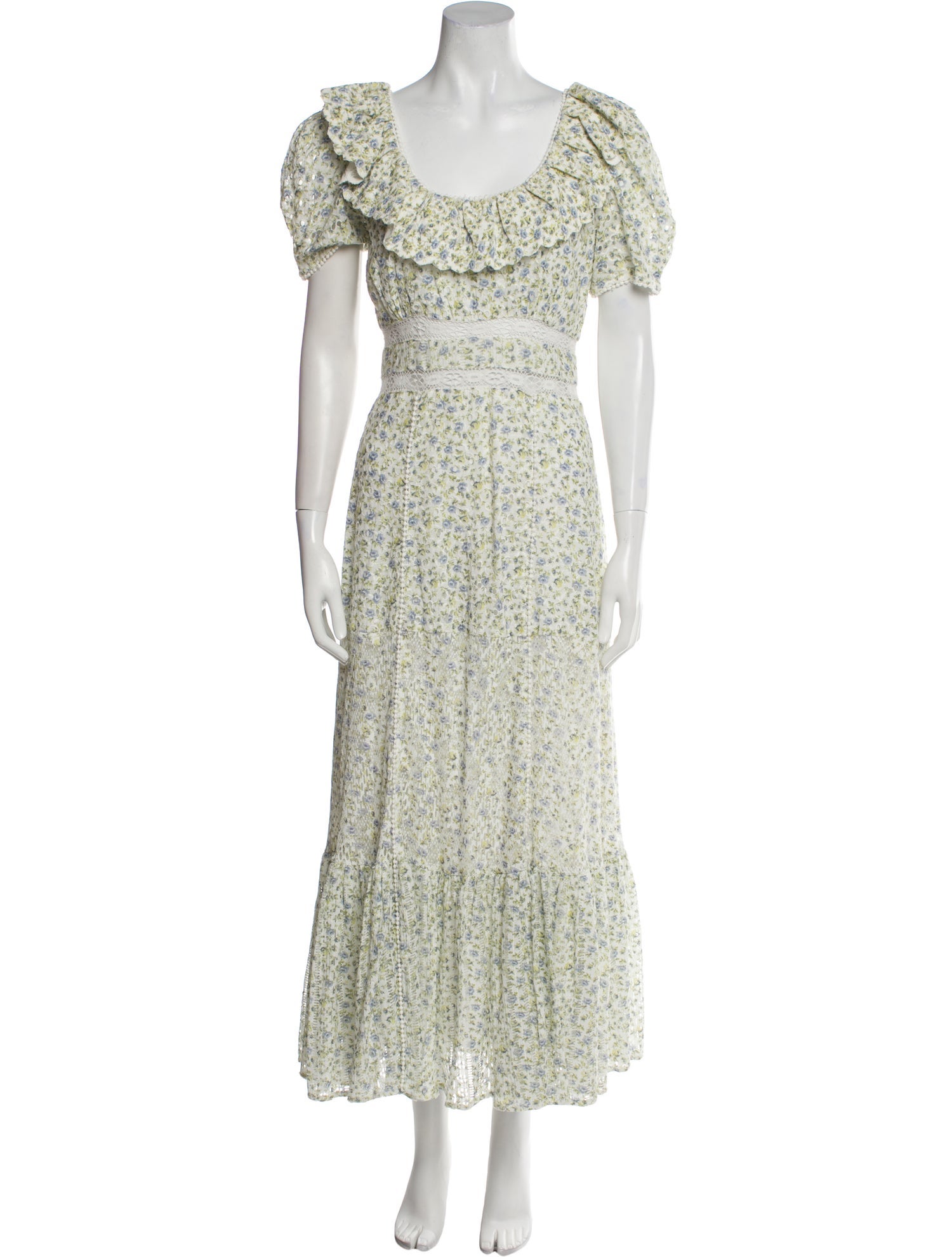 LoveShackFancy Floral Print Long Dress