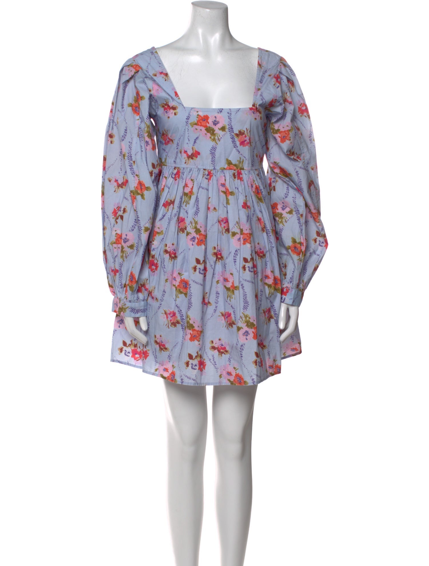 LoveShackFancy Floral Print Mini Dress