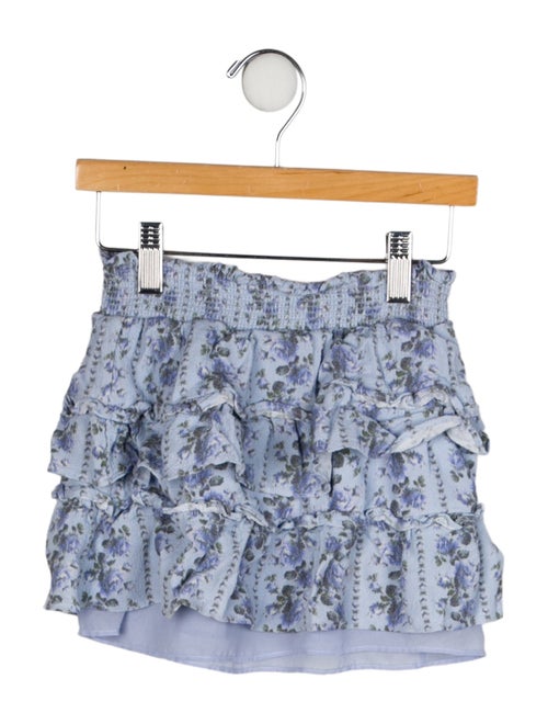LoveShackFancy Girls' Floral Printed Mini Skirt