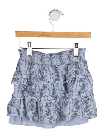LoveShackFancy Girls' Floral Printed Mini Skirt