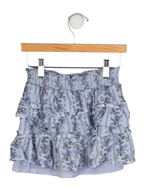 LoveShackFancy Girls' Floral Printed Mini Skirt