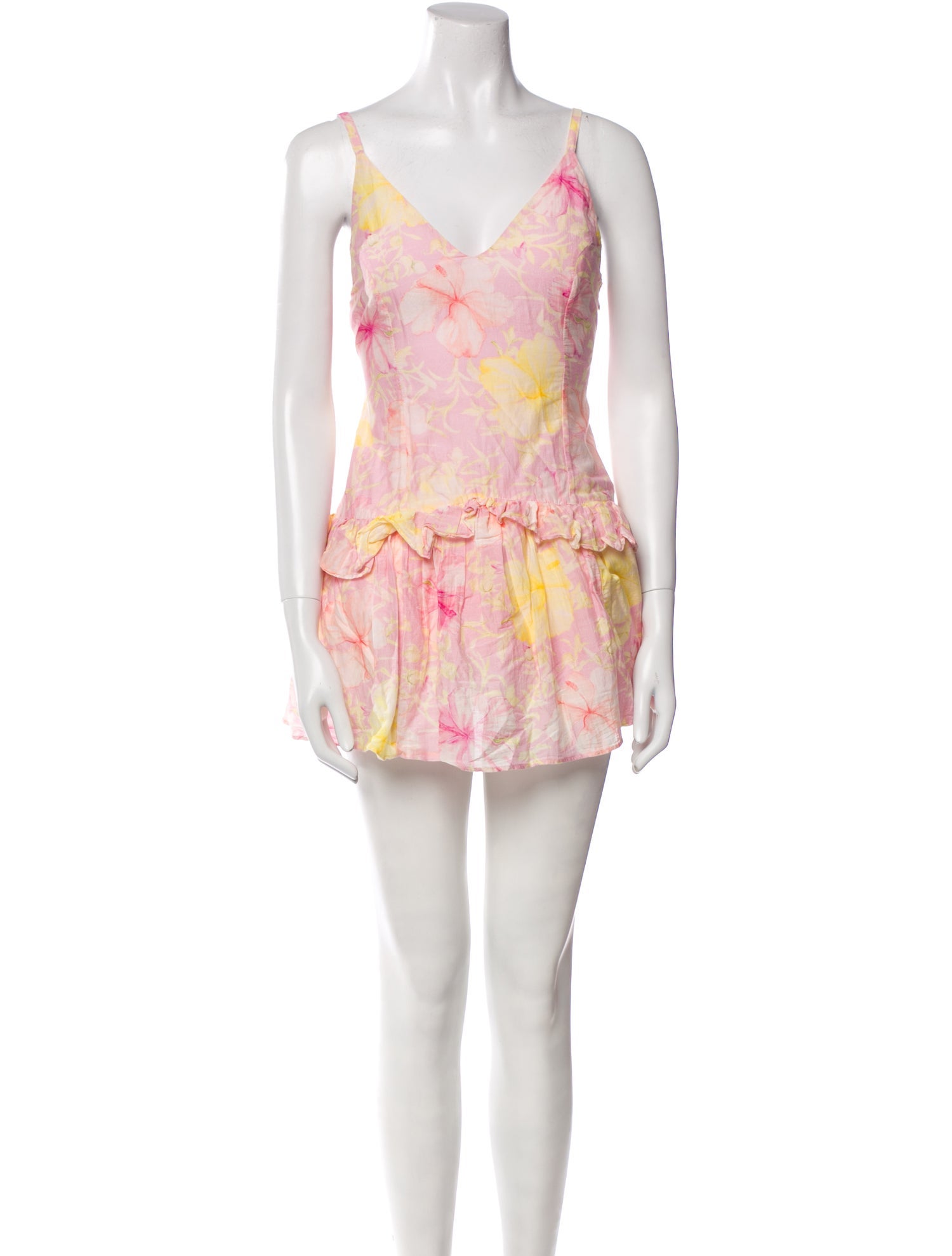 LoveShackFancy Floral Print Mini Dress