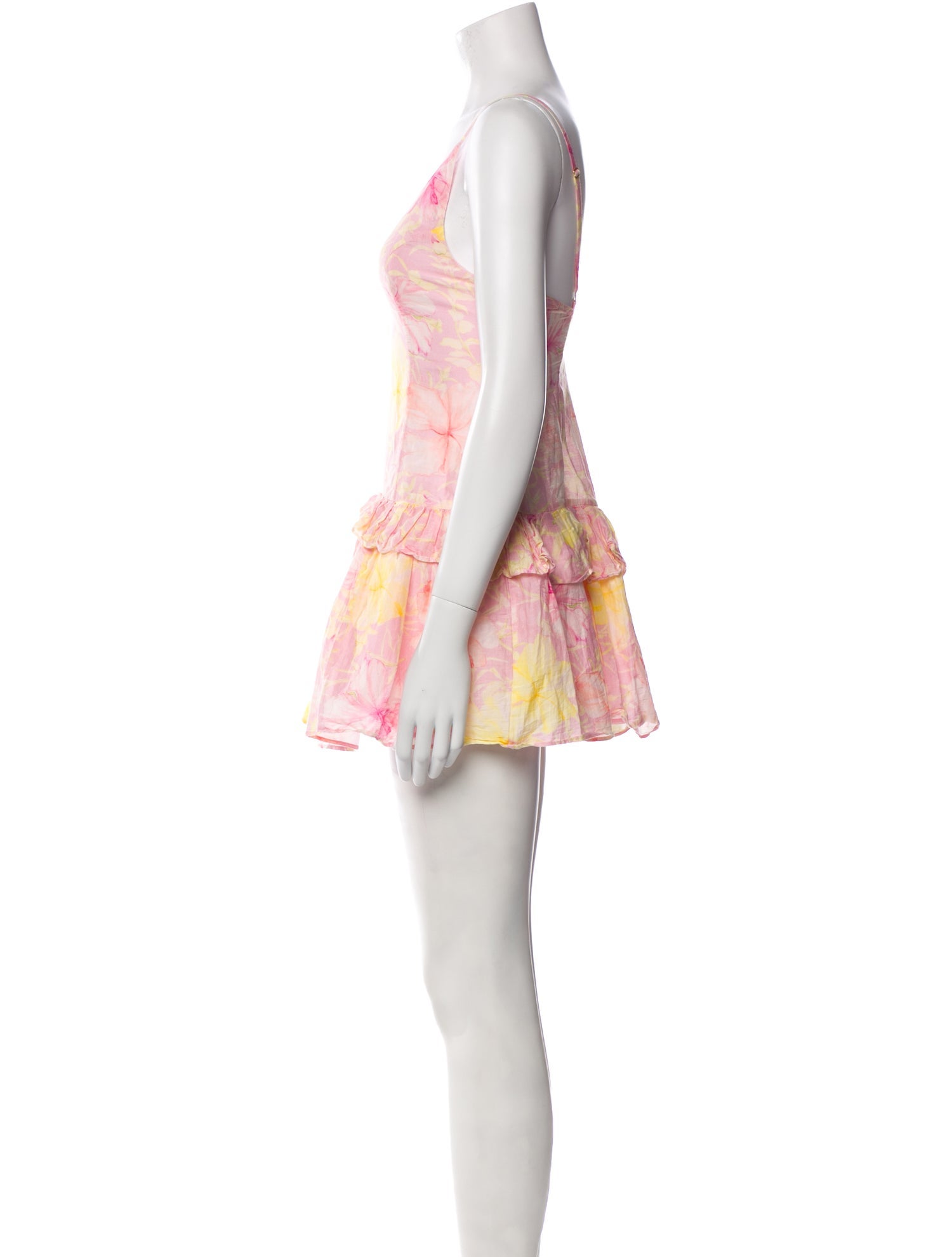 LoveShackFancy Floral Print Mini Dress