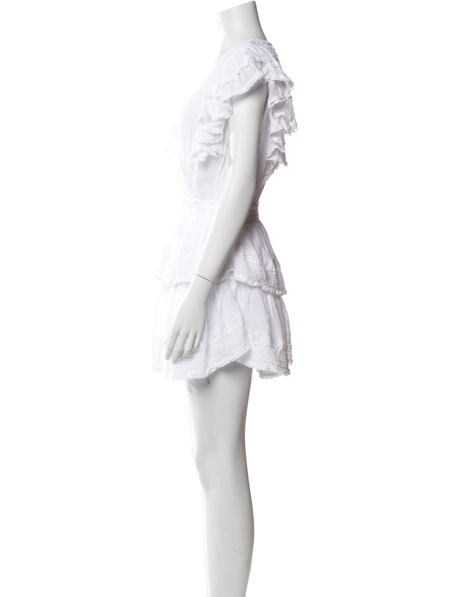 LoveShackFancy V-Neck Mini Dress