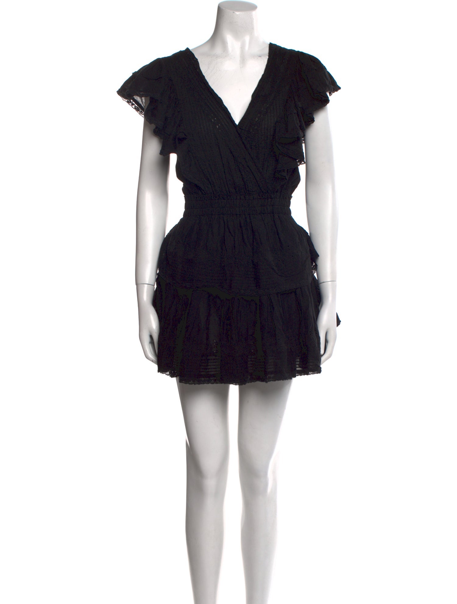 LoveShackFancy V-Neck Mini Dress