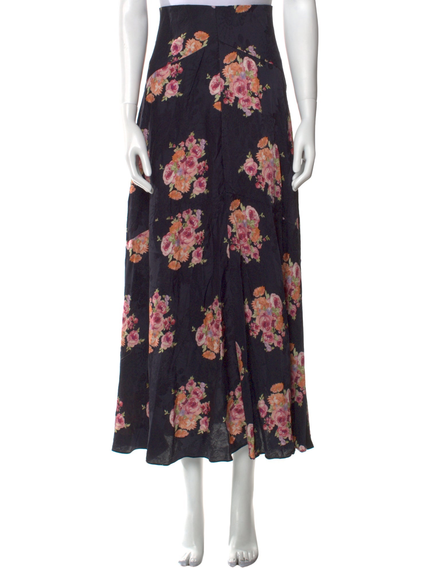 LoveShackFancy Floral Print Midi Length Skirt