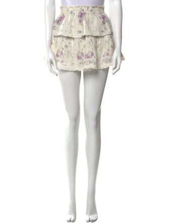LoveShackFancy Floral Print Mini Skirt