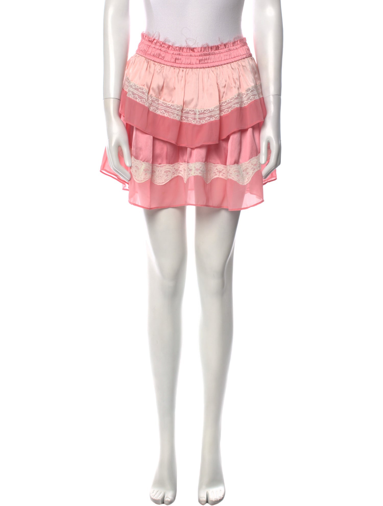 LoveShackFancy Colorblock Pattern Mini Skirt