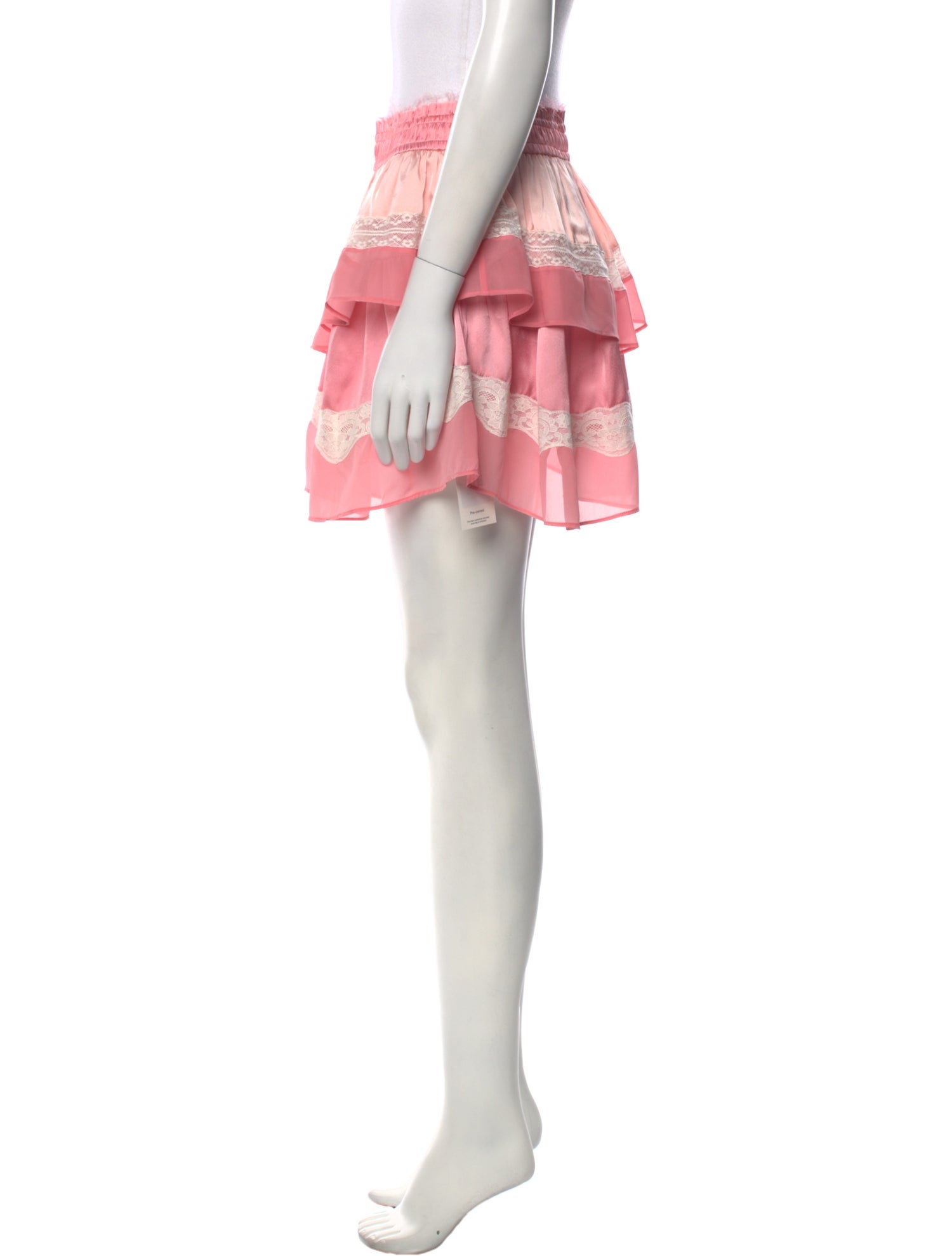 LoveShackFancy Colorblock Pattern Mini Skirt