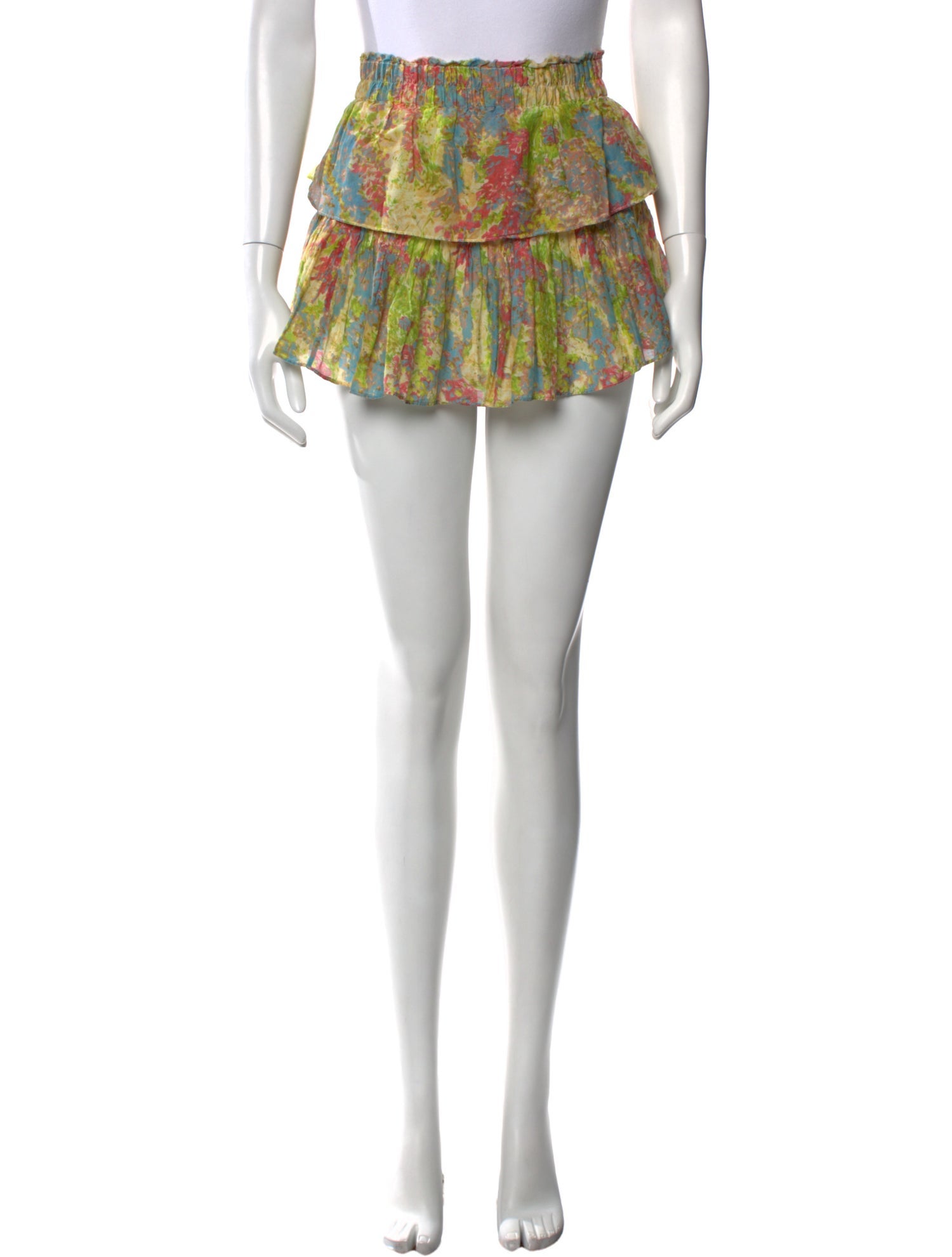 LoveShackFancy Floral Print Mini Skirt