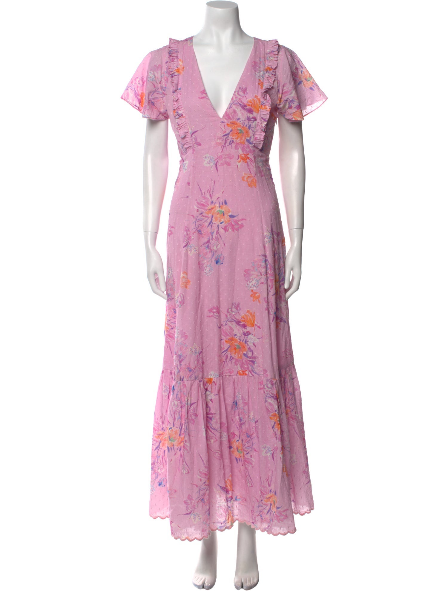LoveShackFancy Floral Print Long Dress