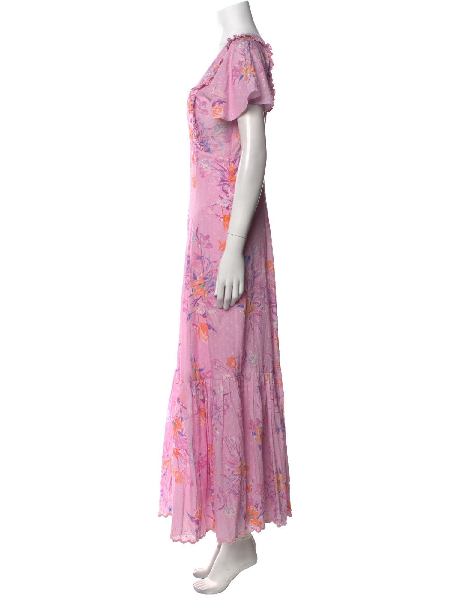 LoveShackFancy Floral Print Long Dress