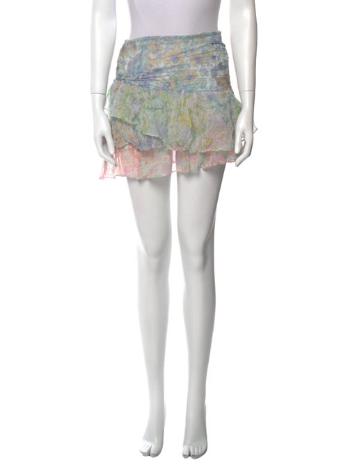 LoveShackFancy Floral Print Mini Skirt