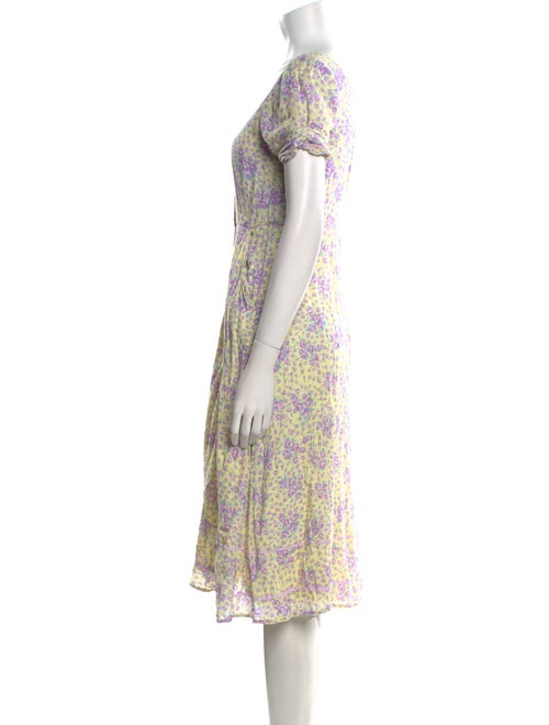 LoveShackFancy Floral Print Midi Length Dress
