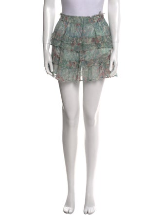 LoveShackFancy Floral Print Mini Skirt