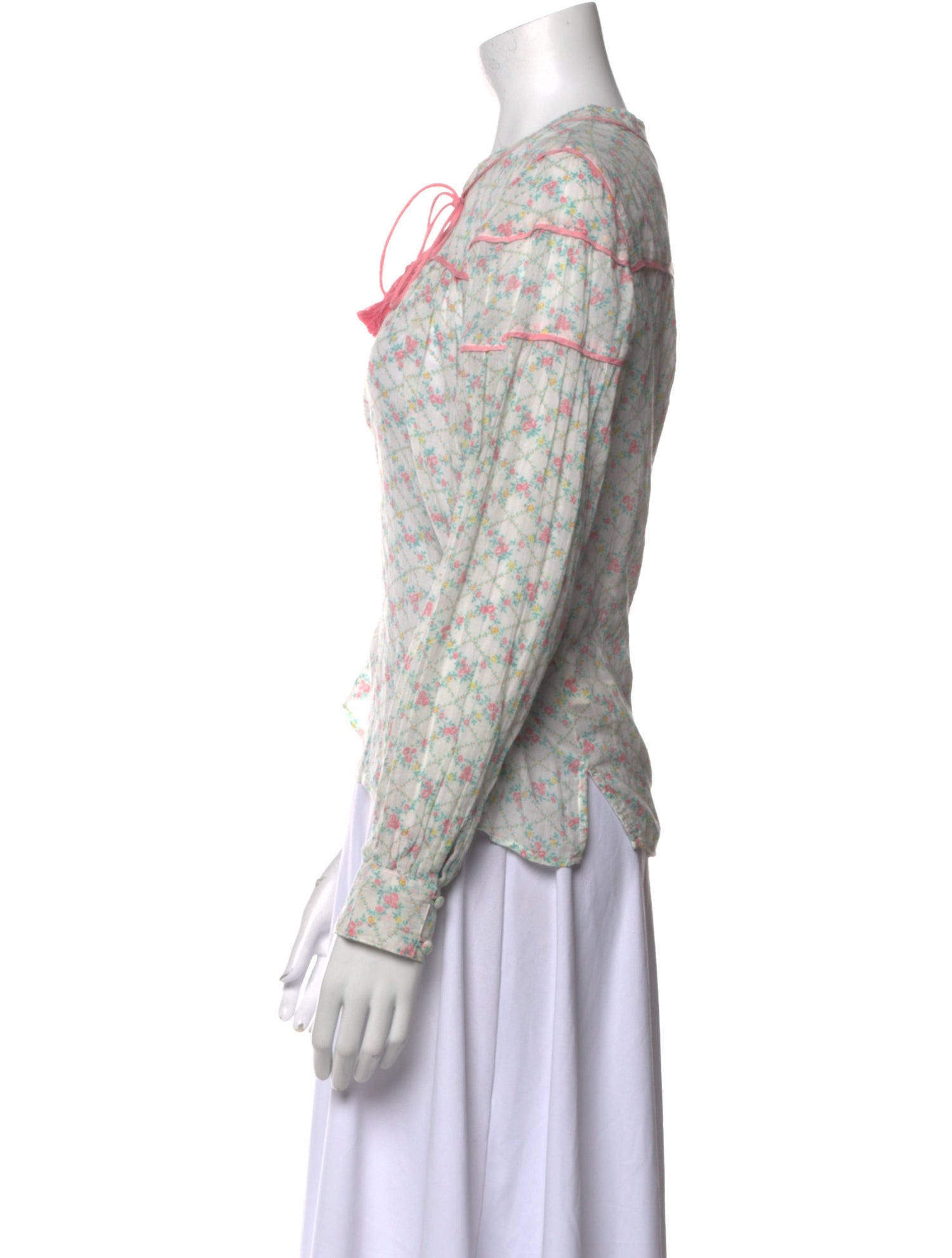 LoveShackFancy Floral Print Crew Neck Sweatshirt