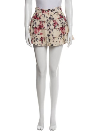 LoveShackFancy Floral Print Mini Skirt