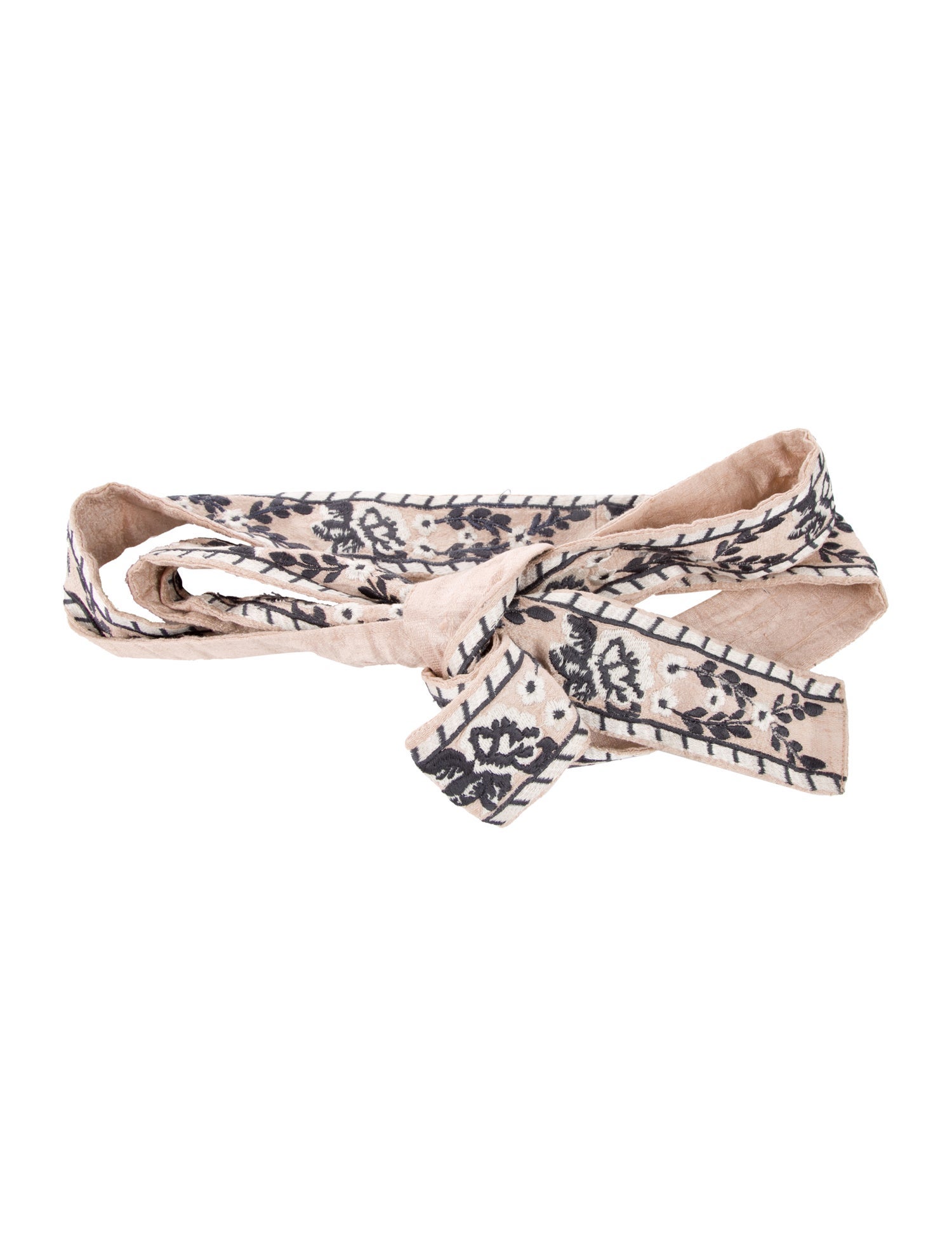 LoveShackFancy Canvas Embroidered Accent Waist Belt
