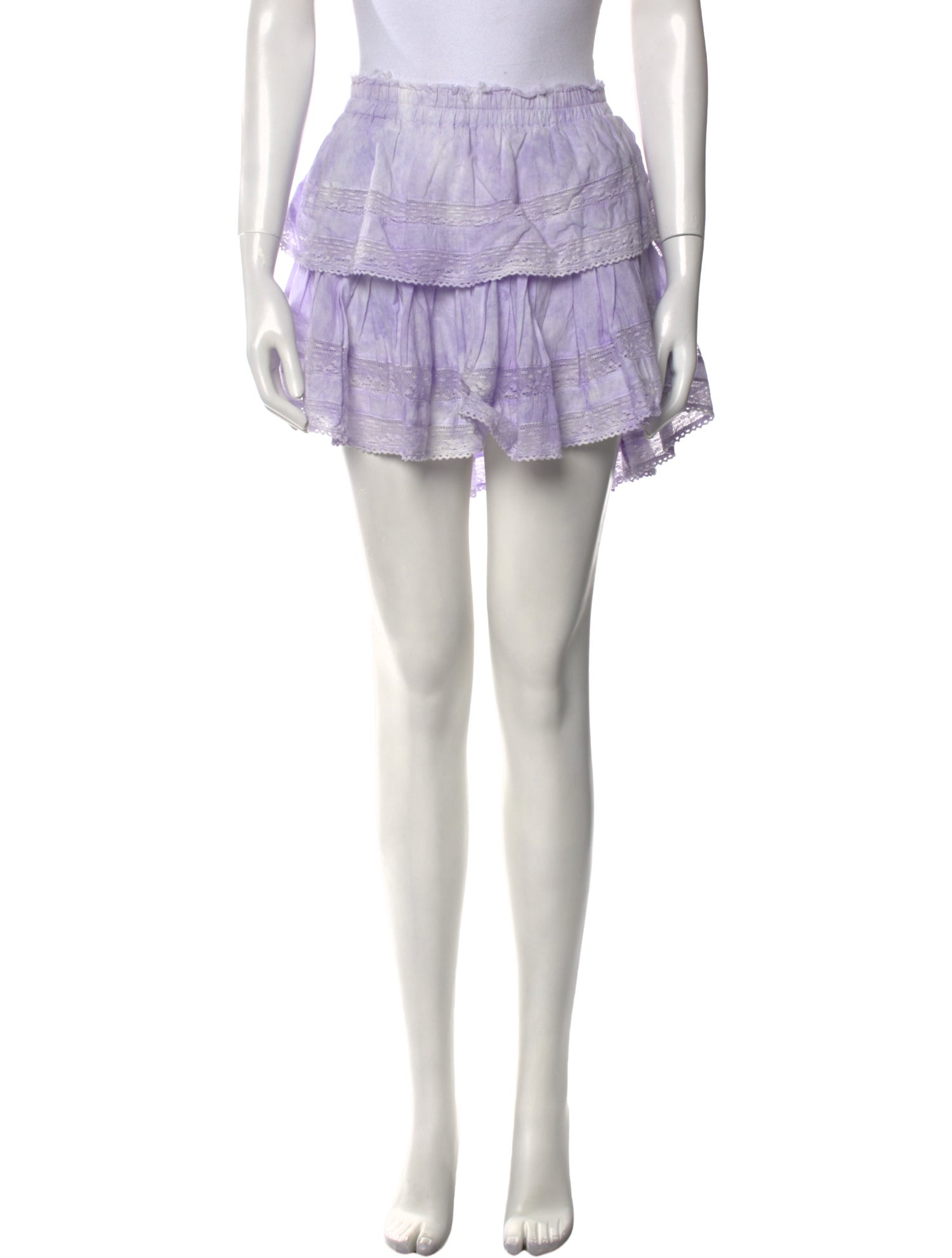 LoveShackFancy Ruffle Embellishment Mini Skirt