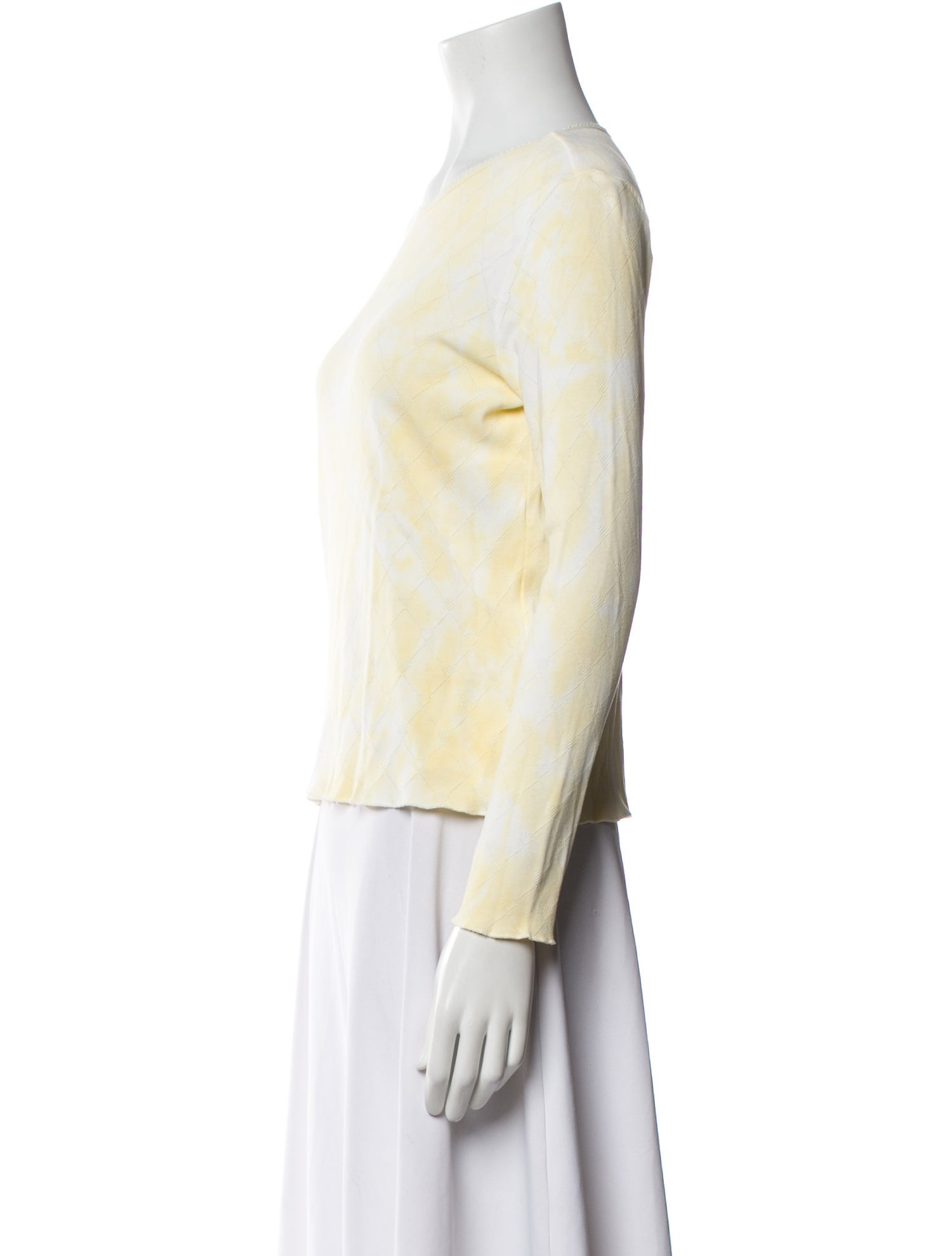 LoveShackFancy Tie-Dye Print Bateau Neckline Top