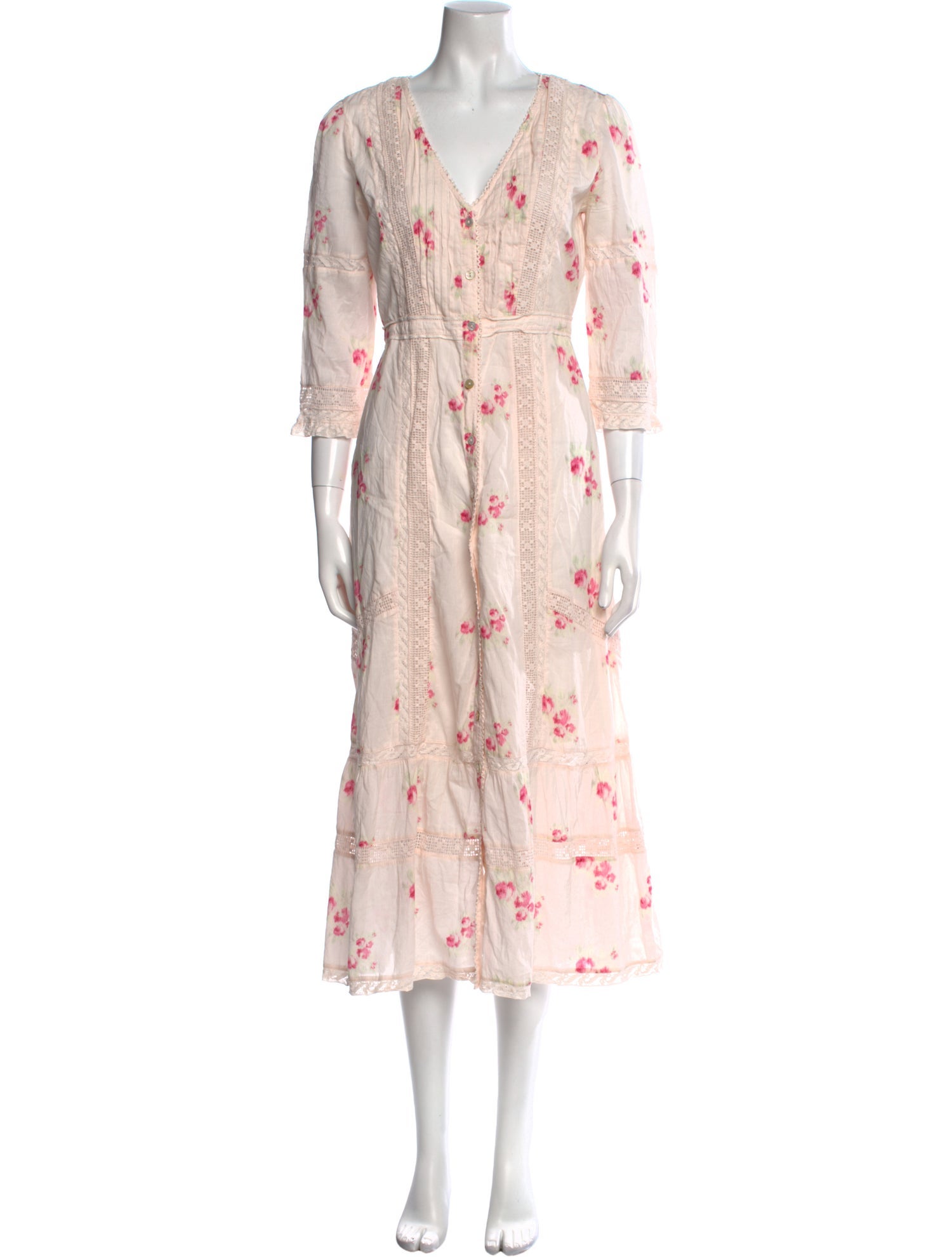 LoveShackFancy Floral Print Long Dress