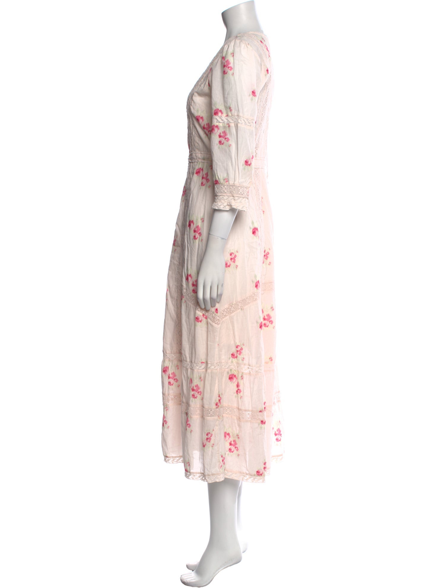 LoveShackFancy Floral Print Long Dress